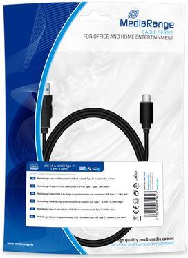 MediaRange MRCS182 USB Kabel 1,8 m 2.0/3.2 Gen 1 (3.1 Gen 1) USB A USB C Schwarz (MRCS182)