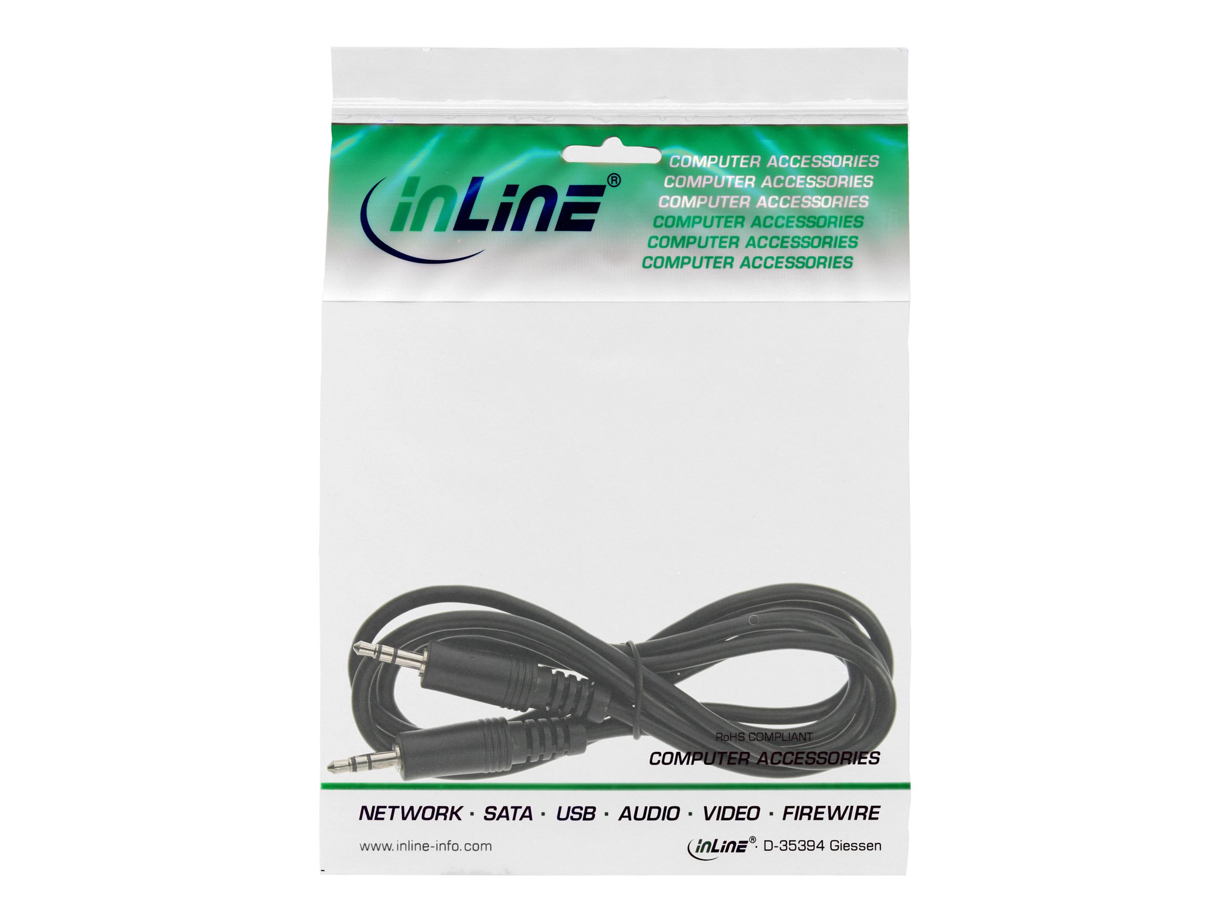 InLine Klinkenkabel 3,5 mm Stecker/Stecker Stereo 1,5 m Schwarz