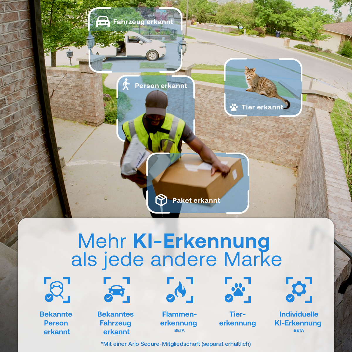 Arlo Essential 3 HD-Sicherheitskamera 2er-Set mit Halterungen Schwarz, Weiß