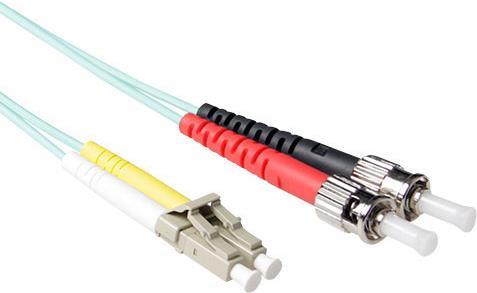 ACT 20 meter LSZH Multimode 50/125 OM3 fiber patch cable duplex with LC and ST connectors. Lc/st 50/125 dup. om3 20.00m (RL7620)