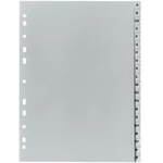 herlitz Kunststoff-Register, A-Z, A4 Überbreite, 20-teilig grau, PP-Folie, Eurolochung, Maße: (B)240 x (H)297 mm (10901718)