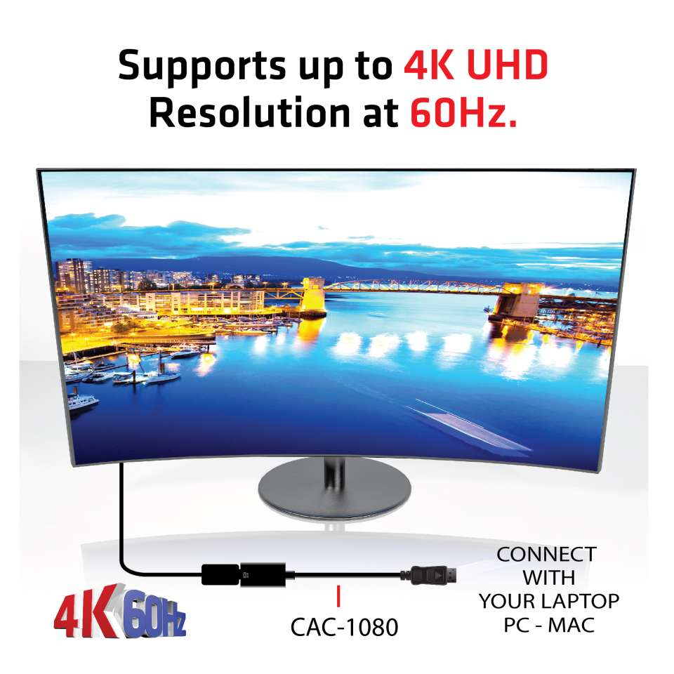 Club 3D CAC-1080 DisplayPort 1.4 auf HDMI 2.0a HDR Aktiver Adapter Schwarz