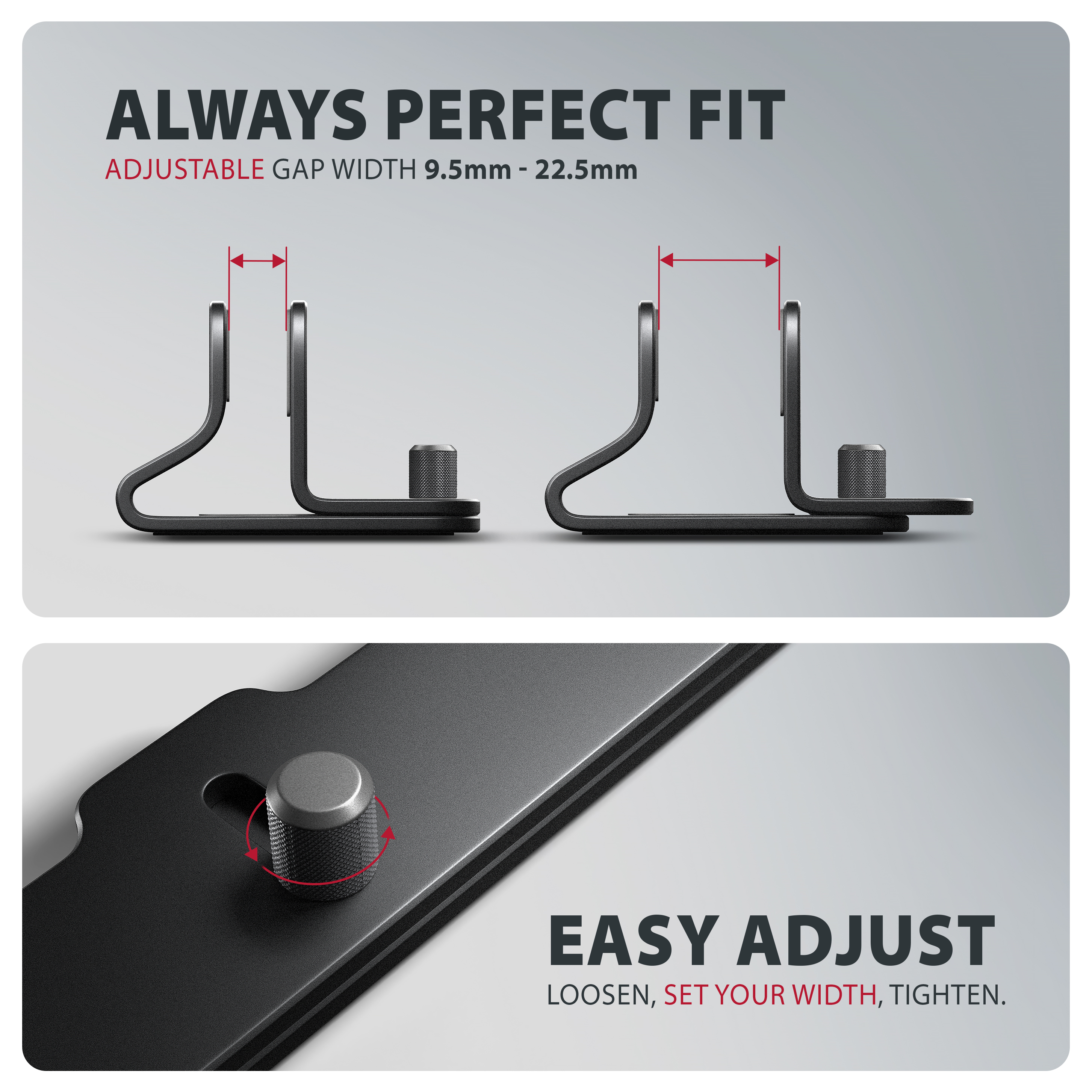 AXAGON STND-VB Vertikaler Laptop-Ständer Aluminium einstellbare Breite 10"–17.3" Schwarz