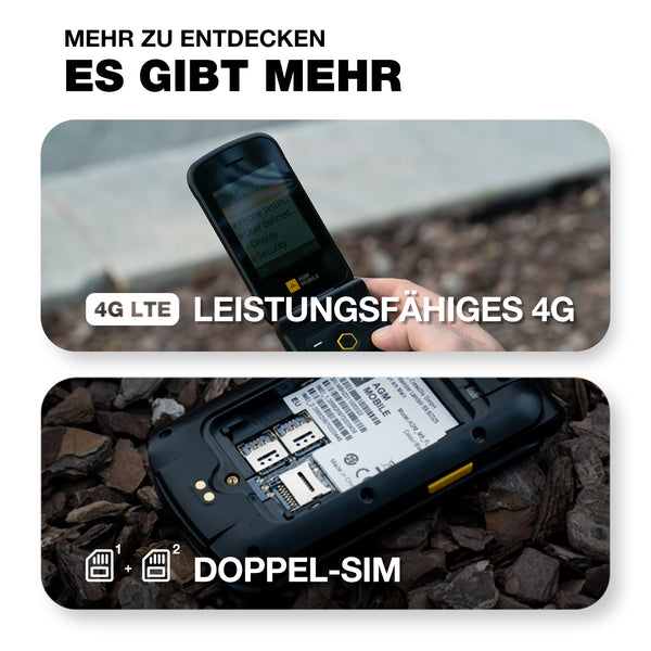 AGM M8 Flip Outdoor Klapphandy IP68/IP69K Dual-SIM 2,8" 1500 mAh Schwarz