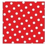 PAPSTAR Motiv-Servietten "Dots", 330 x 330 mm, rot bedruckt, 1/4 Falz, 3-lagig, Tissue, mit Punkte-Motiv - 1 Stück (82756)
