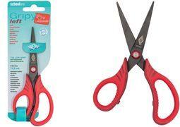 WEDO Bastelschere Gripy left, spitz, 145 mm, rot für Linkshänder, aus rostfreiem Edelstahl, Scherenblatt mit - 1 Stück (771671)