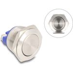 Delock Drucktaster zum Einbau 19mm 2 x Schraubklemme Taster flach (22040)