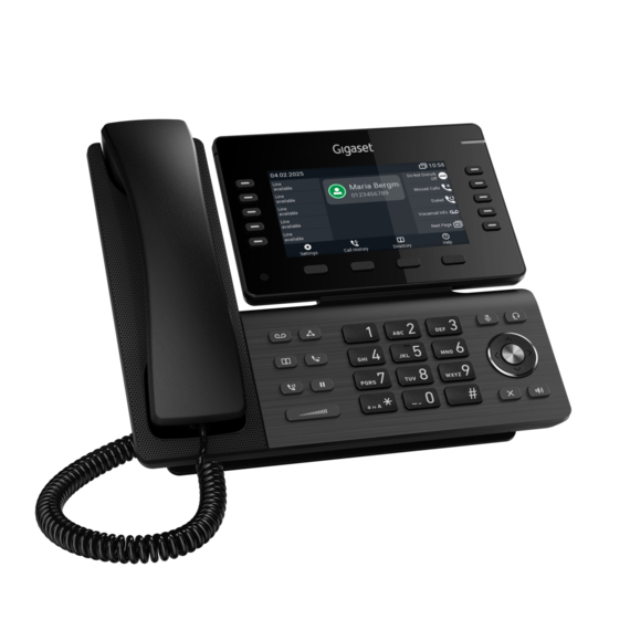 Gigaset P855BW IP PRO VoIP-Tischtelefon 5" TFT-Farbdisplay Bluetooth WLAN PoE Schwarz