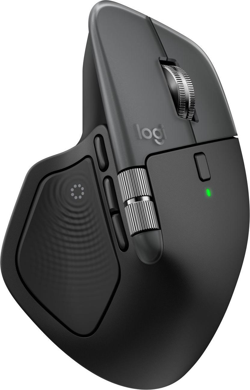 Logitech MX Master 4 for Mac Space Black Wireless Mouse - Haptic Sense Panel, Actions Ring Buttom, Bluetooth, Unterstützt Logi Options+ (910-007577)
