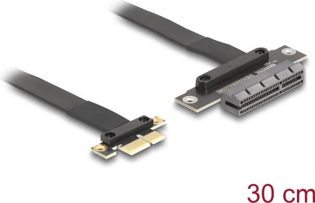 Delock Riser Karte PCI Express 3.0 x1 Stecker zu x4 Slot mit Kabel 30 cm (81495)