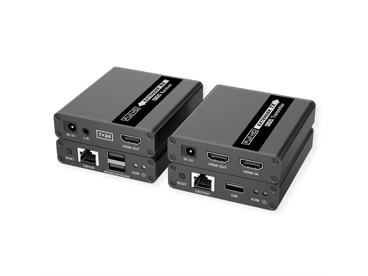 VALUE KVM-Extender via Twisted Pair, USB + HDMI 1080p@60Hz + Audio, bis 70 m