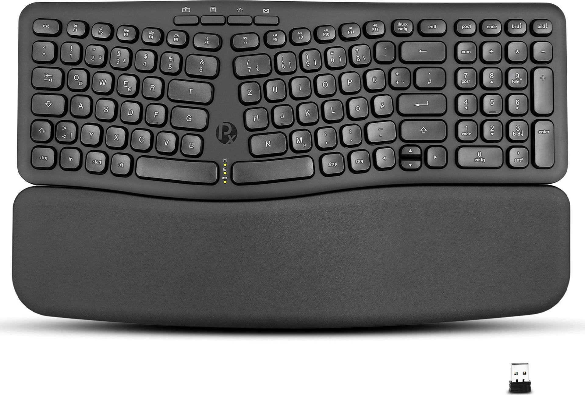 Perixx PERIBOARD-636 DE, ergonomische Wireless Tastatur, inkl. Handballenpolster (PERIBOARD-636 DE)