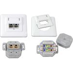 Wirewin KAT5e Unterputzdose, geschirmt, reinweiß, LSA Anschluss Datendosen (DD-TRIO-K5E UP2 WS)