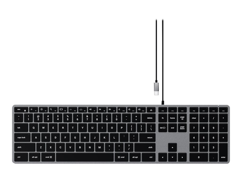 Satechi Slim W3 Kabelgebundene Tastatur QWERTZ Deutsch Schwarz, Grau