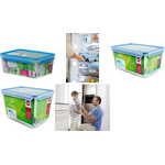 emsa Frischhaltedose CLIP & CLOSE, Maxiformat, 8,2 Liter transparent/blau, transportsicherer Clipverschluss, - 1 Stück (508548)