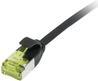 Patchkabel RJ45, CAT6A 500Mhz, 0,15m, schwarz, U/FTP, slimline rund d=3,8mm, TPE/LSZH(Superflex), AWG32, mitCat.7 Rohkabel, Synergy 21 (S217310V3)