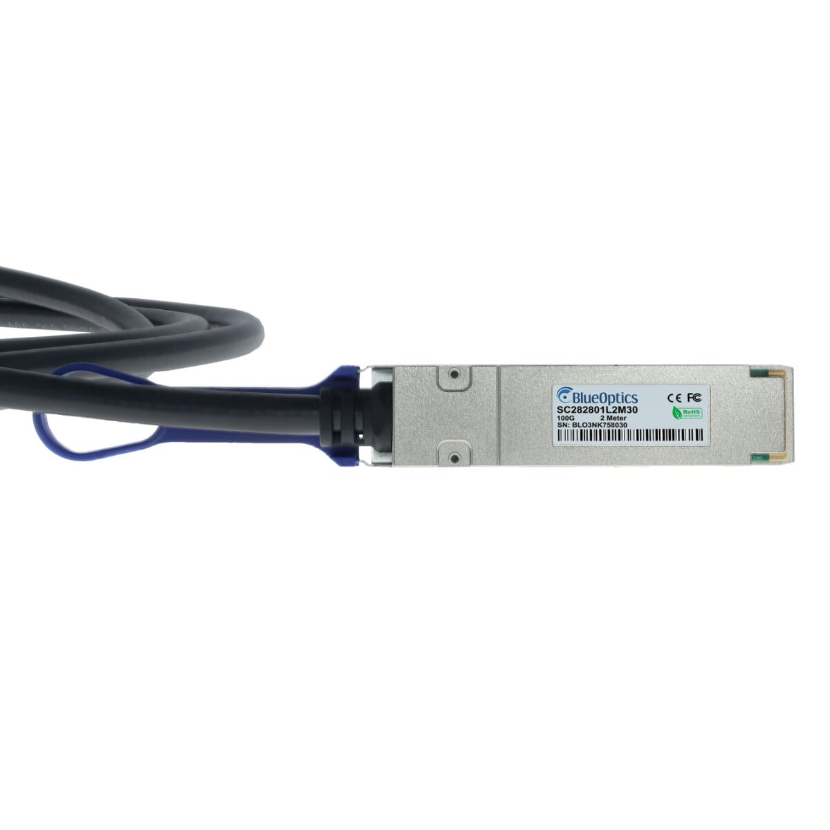 BlueLAN MCP1600-C003-BL QSFP28 DAC Kabel 3 m 100GBASE-CR4 InfiniBand EDR 26 AWG Schwarz
