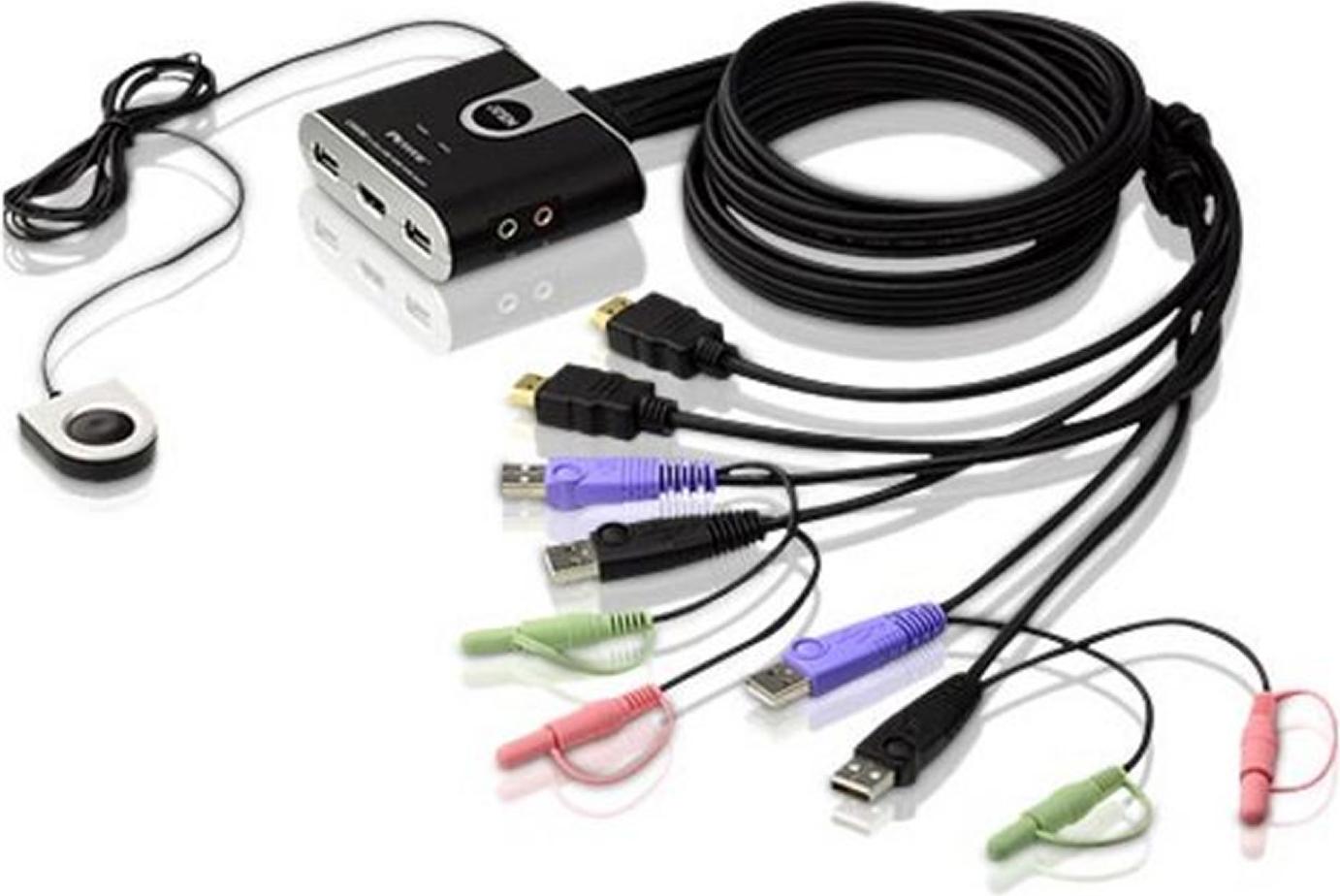 ATEN CS692 2-Port HDMI USB KVM-Switch mit Audio Schwarz