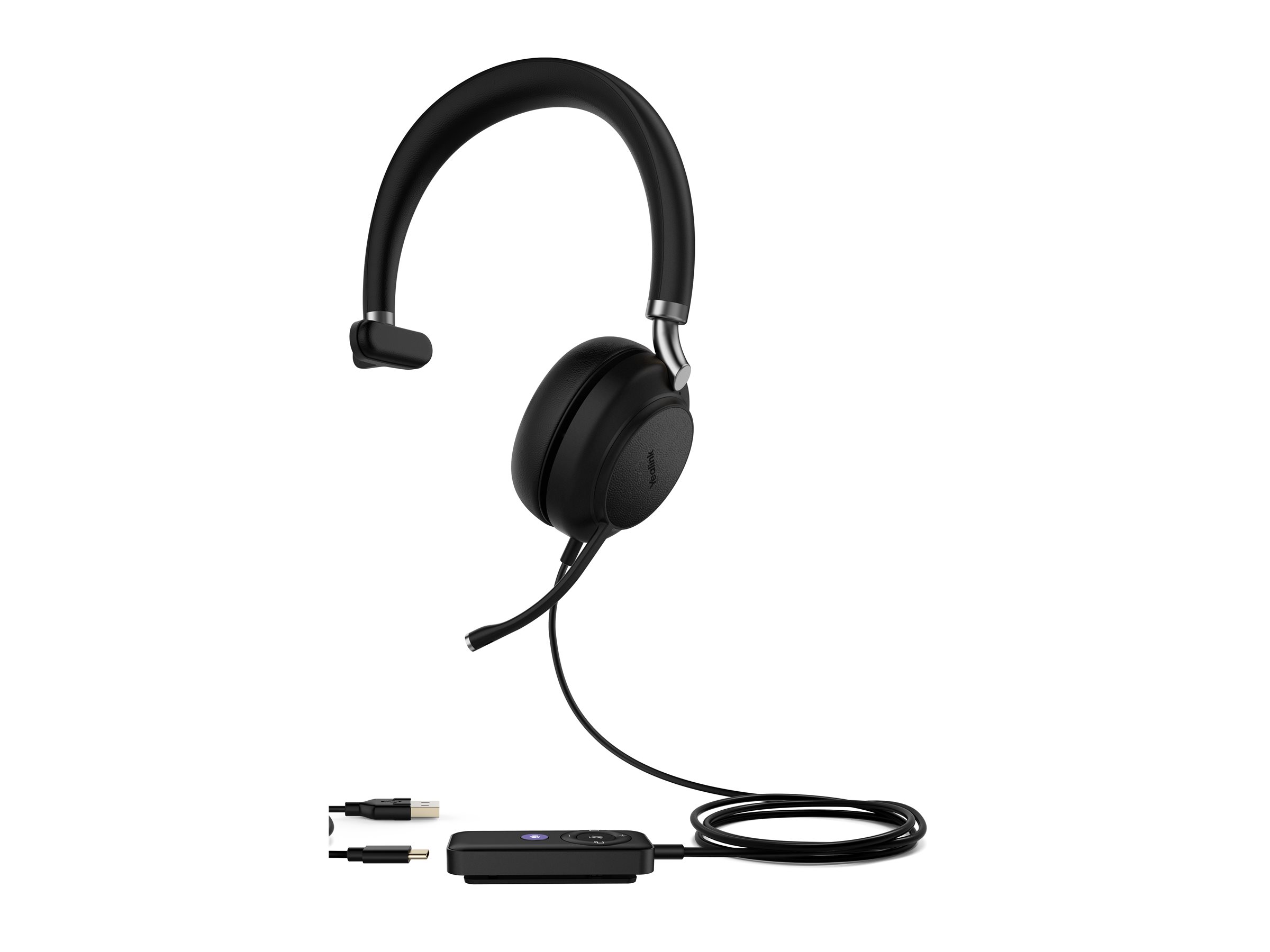 Yealink UH38 Mono On-Ear Headset USB-C Bluetooth Schwarz