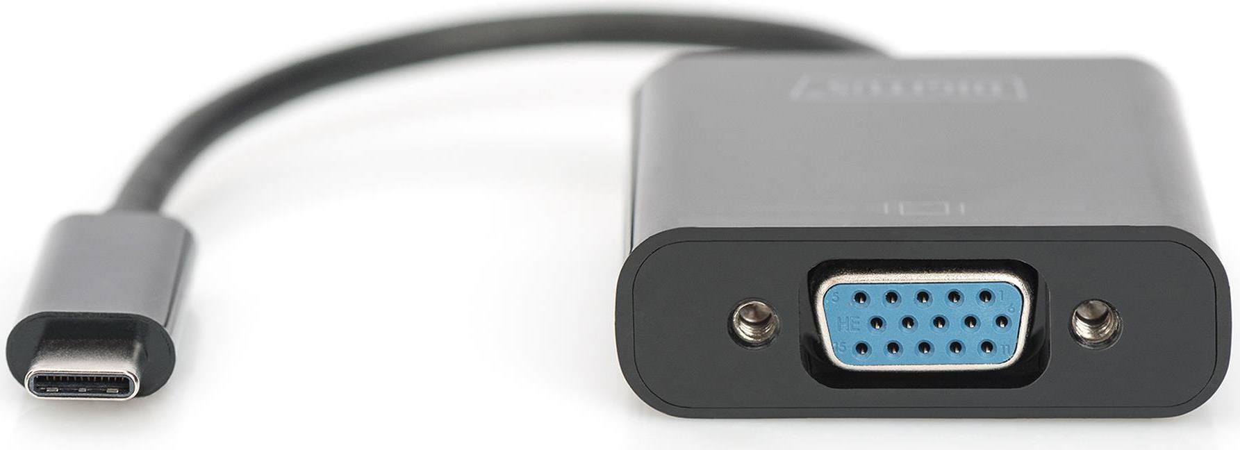 Digitus DA-70853 USB-C auf VGA Adapter Full HD 1080p Schwarz