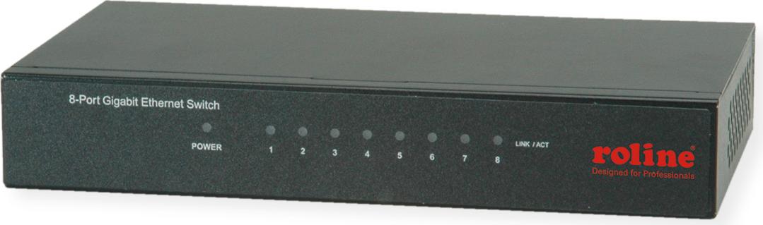 ROLINE Gigabit Ethernet Switch 8 Ports Unmanaged Schwarz