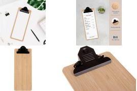 EUROPEL Klemmbrett für Rechnungen, Bambus aus 100 % natürlichem Bambus, abgerundete Ecken, hohes - 1 Stück (197010)