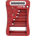 InLine® Batterietester mit LCD-Anzeige, für Rund/Knopfzellen sowie 9V-Block, rot (01285R)