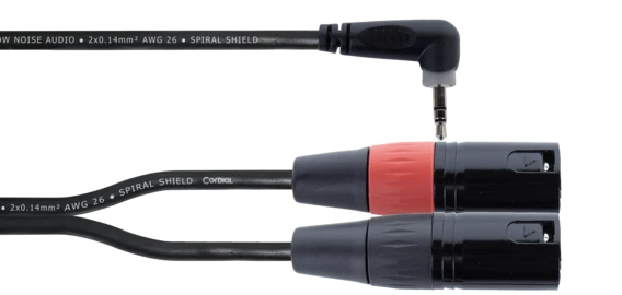 Cordial EY 3 WRMM Y-Adapterkabel 3,5 mm Klinke auf 2x XLR 3-polig 3 m Schwarz