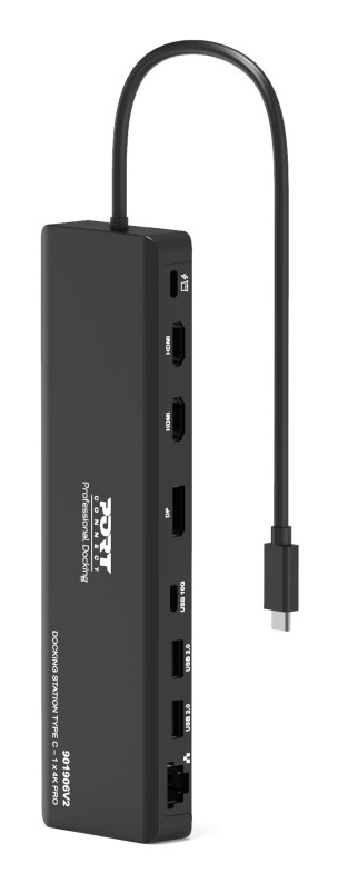 Port Designs PORT Connect 901906V2 Dockingstation USB-C 1x 4K 100 W Schwarz