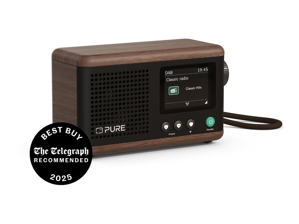 Pure Acoustics Classic Stereo Mini Minisystem 40 W DAB+/FM Bluetooth CD USB Braun, Walnuss