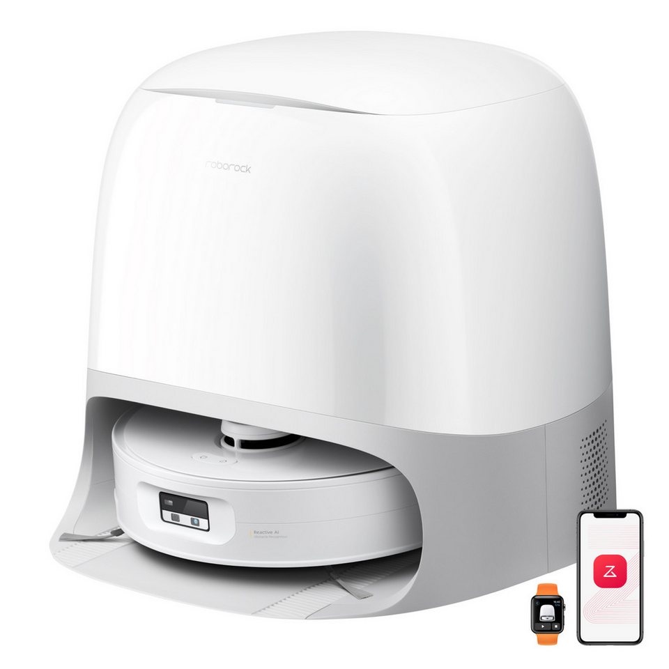 Roborock Qrevo Curv 2 FlowX weiß Saug-Wischroboter 20000 Pa SpiraFlow Walze Dock