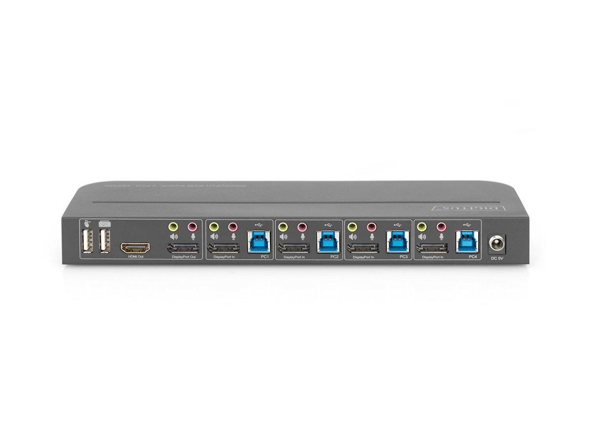 Digitus DS-12890 KVM-Switch 4-Port 4K60Hz Schwarz