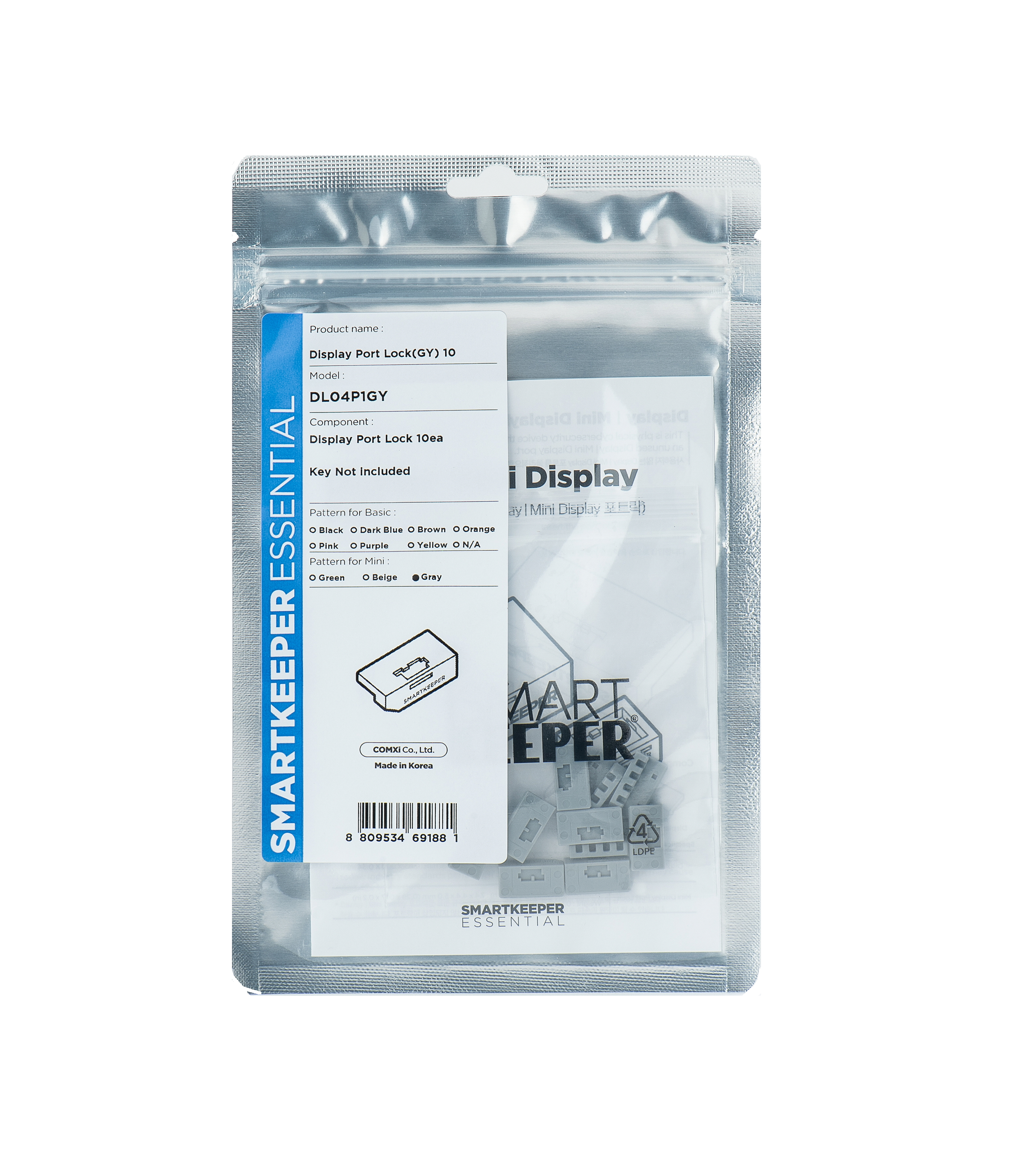 SmartKeeper DL04P1GY Schnittstellenblockierung DisplayPort Grau 10 Stück