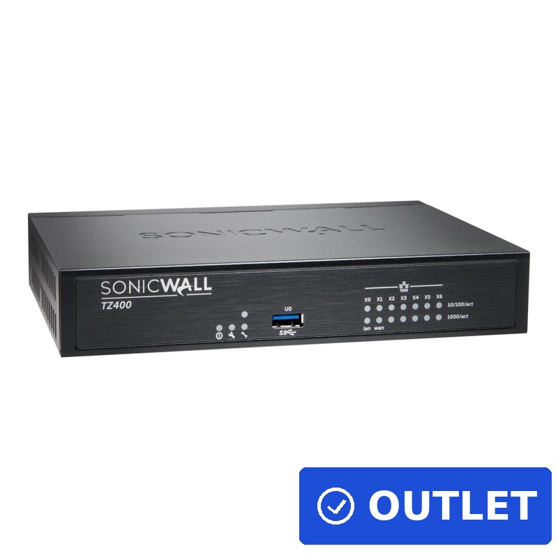 SonicWall TZ400 Advanced Edition Sicherheitsgerät mit 1 Jahr TotalSecure - 7x GigE (01-SSC-1705) (B-Ware)