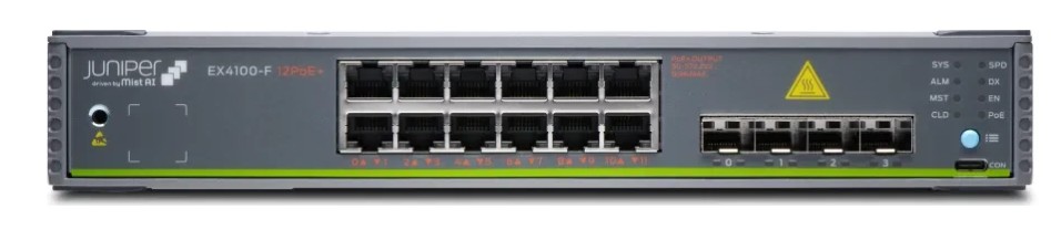 Juniper Networks EX Series EX4100-F-12P Managed Switch 12-Port PoE+ Grau