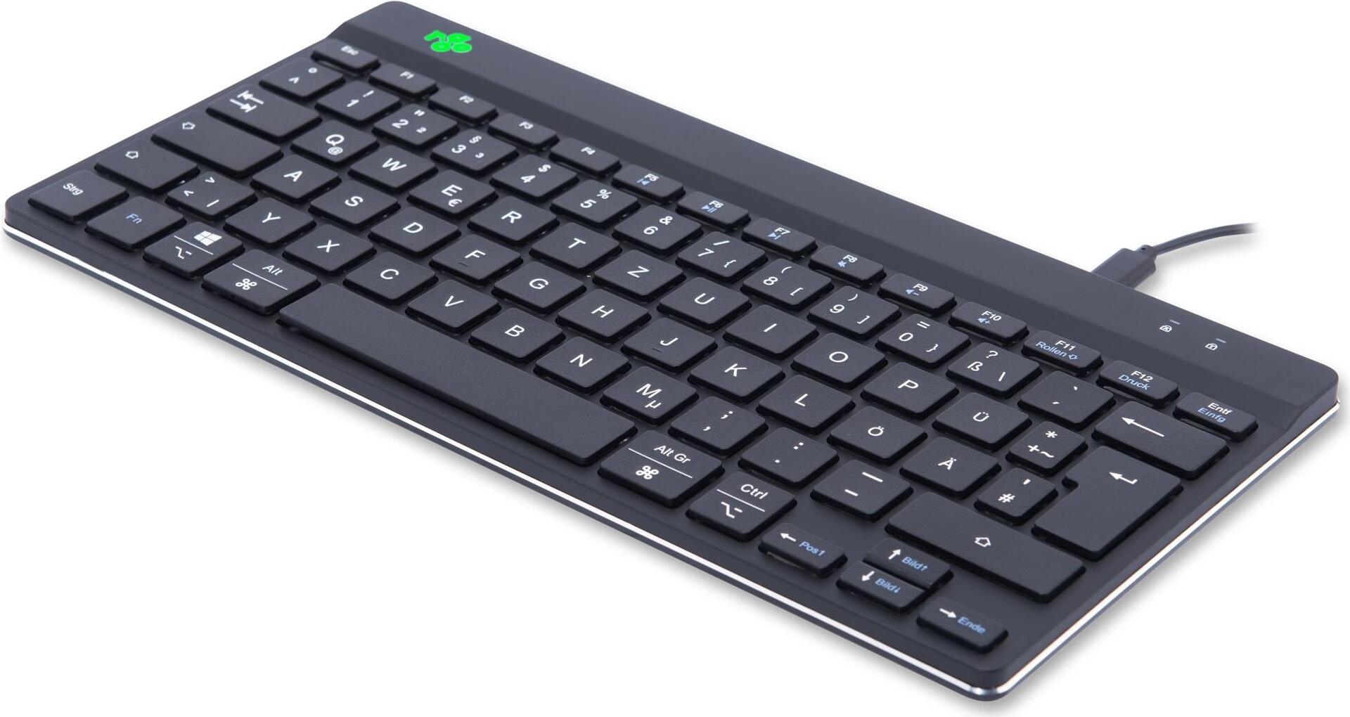 R-Go Ergonomische Tastatur Compact Break QWERTZ Deutsch Schwarz