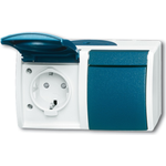 Busch Jaeger 20/2 EBW-53 Steckdose CEE 7/3 Blau - Weiß (2084-0-0720)