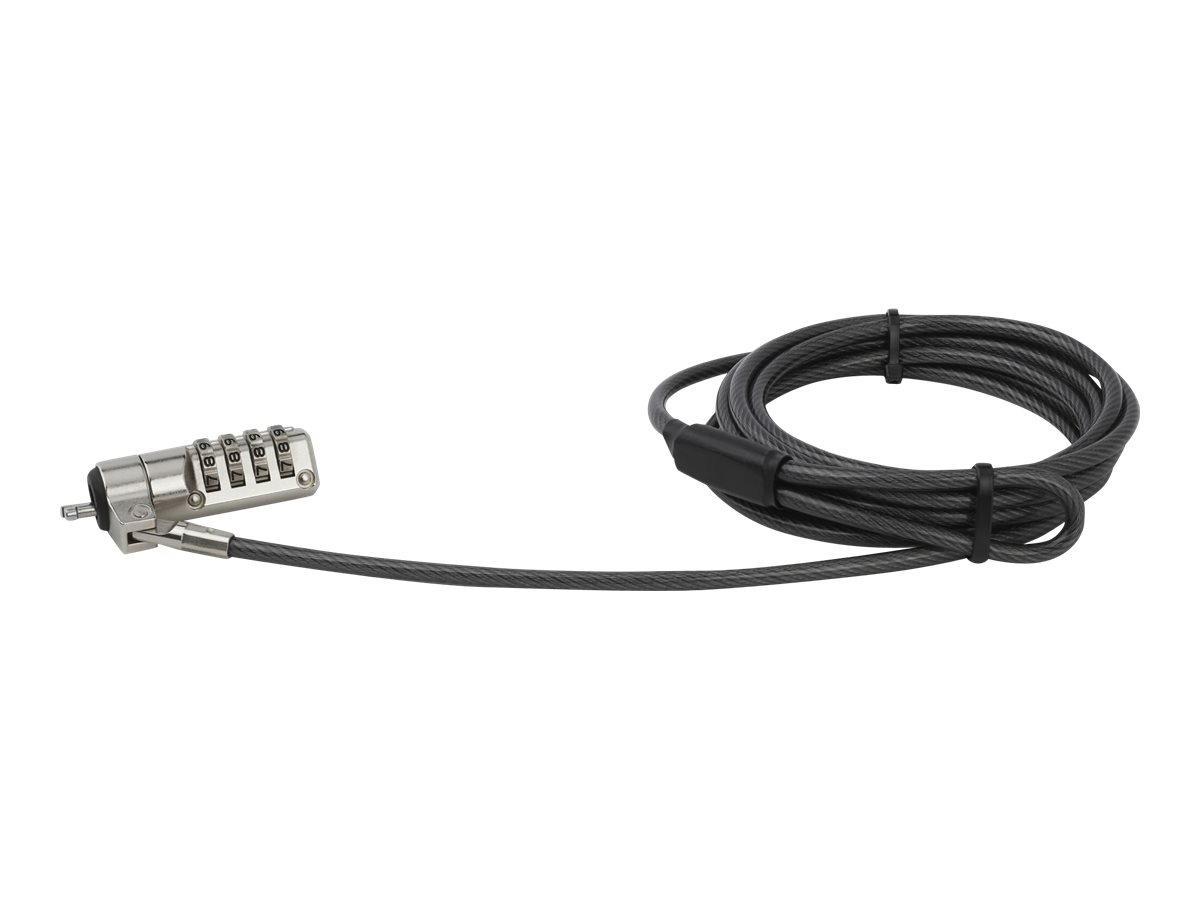 StarTech.com LTLOCK4D Laptop-Kabelschloss mit Drehgelenk 2 m Stahlkabel 4-stelliges Kombinationsschloss Schwarz, Silber