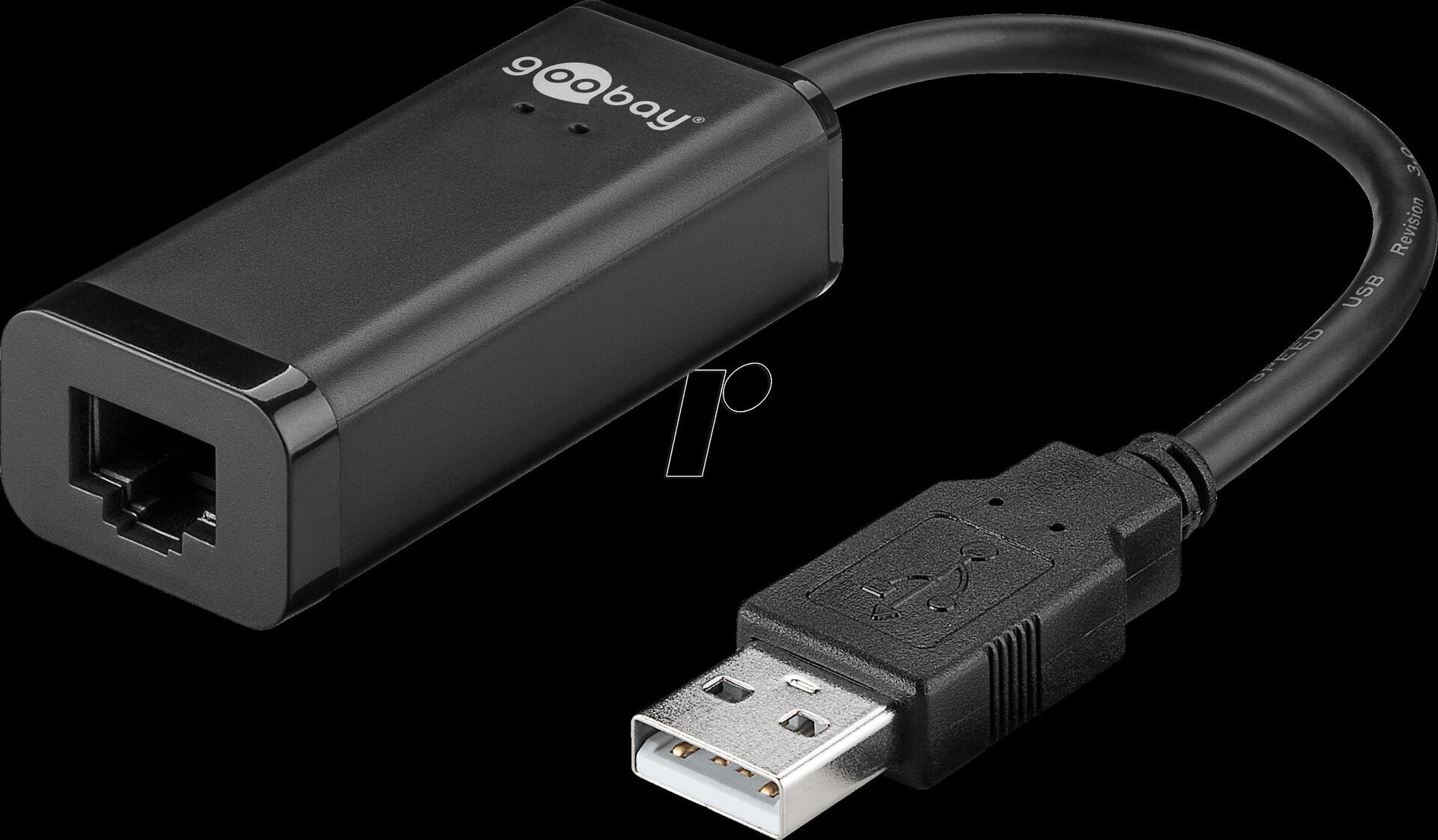 Goobay USB 2.0 Fast Ethernet Netzwerkkonverter, Schwarz, 0.1 m - zum Anschluss eines PC/MAC mit USB-Anschluss an ein Ethernet Netzwerk (38527)