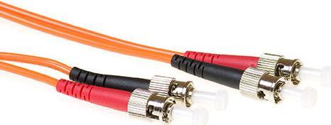 ACT 0.5 meter LSZH Multimode 50/125 OM2 fiber patch cable duplex with ST connectors. St/st 50/125 dup om2 0.50m (RL1500)