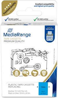 MediaRange MRBTZ531 Etiketten erstellendes Band Scwarz auf blau (MRBTZ531)