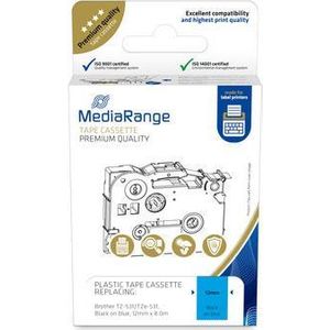 MediaRange MRBTZ531 Etiketten erstellendes Band Scwarz auf blau (MRBTZ531)