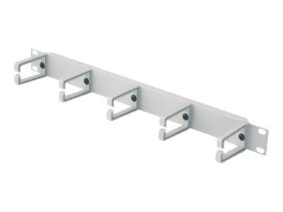 19" Rangierfrontplatte, 5 Kabelrangierbügel, 1 HE, hellgrau RAL 7035 Zur geordneten Führung der Kabel im Netzwerkschrank (62600029)