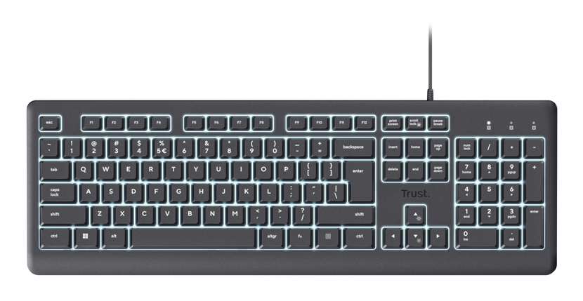 Trust Primo Beleuchtete Tastatur QWERTZ USB Schwarz