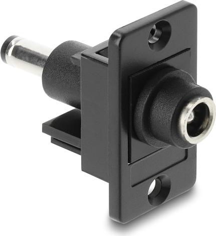 Delock Panel Mount DC 5.5 x 2.5 mm Buchse zu 5.5 2.1 Stecker schwarz (91120)
