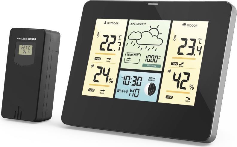 Hama WLAN-Wetterstation mit App, Außensensor, Thermometer/Hygrometer/Barometer (00176596)