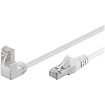 Wentronic Goobay CAT 5e Patchkabel 1x 90° gewinkelt, F/UTP, Weiß, 10 m - CCA Kupfergemisch, 1x RJ45-Stecker 90° (8P8C) (94183)