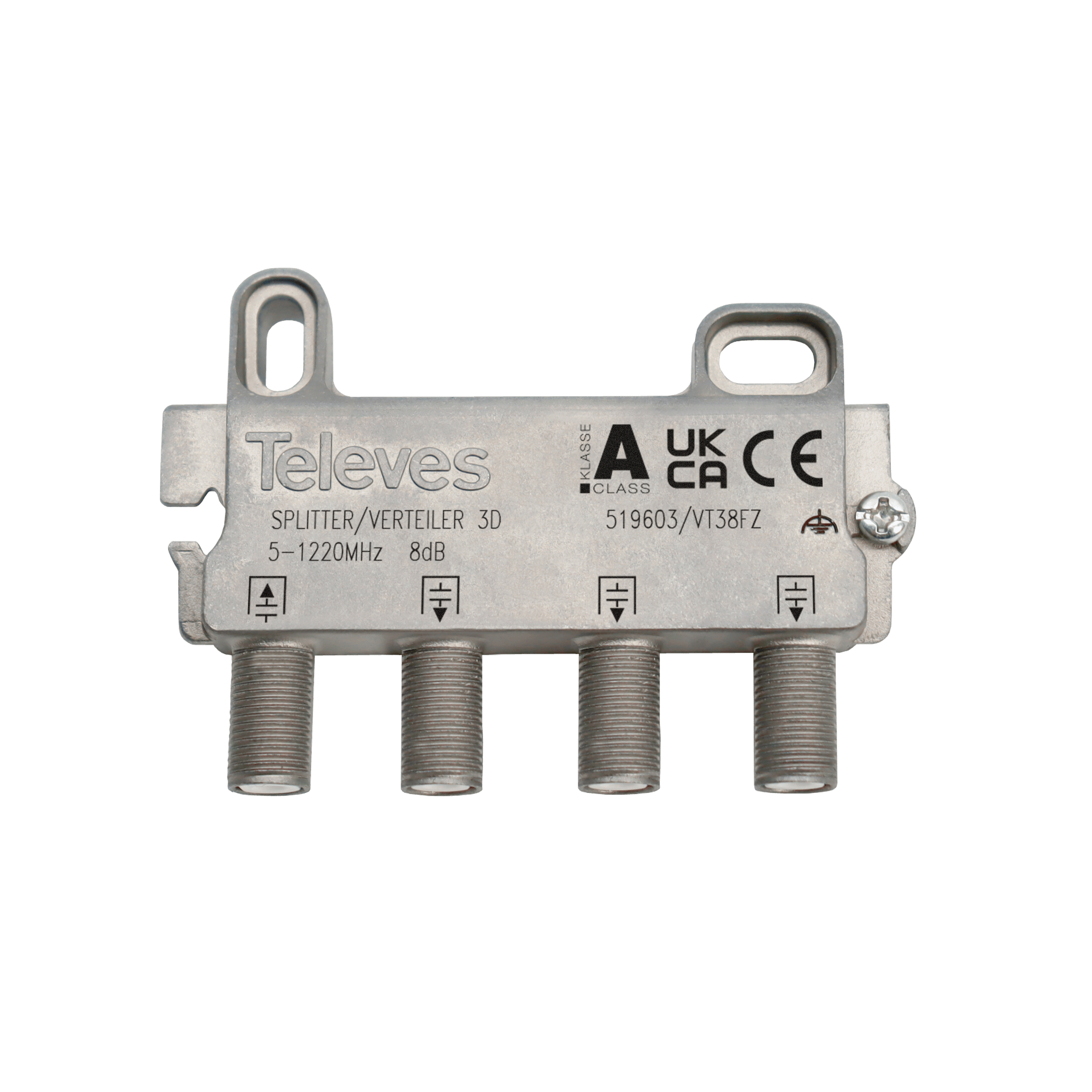Televes VT38FZ 3-fach Verteiler 5–1218 MHz 8 dB Edelstahl