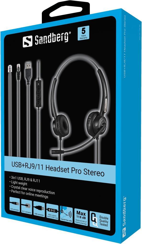 Sandberg USB+RJ9/11 Office Headset Pro Stereo (126-30)