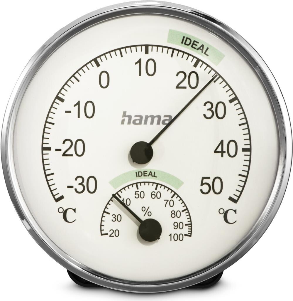 Hama Thermometer und Hygrometer Chios, Silber/Weiß (00222235)